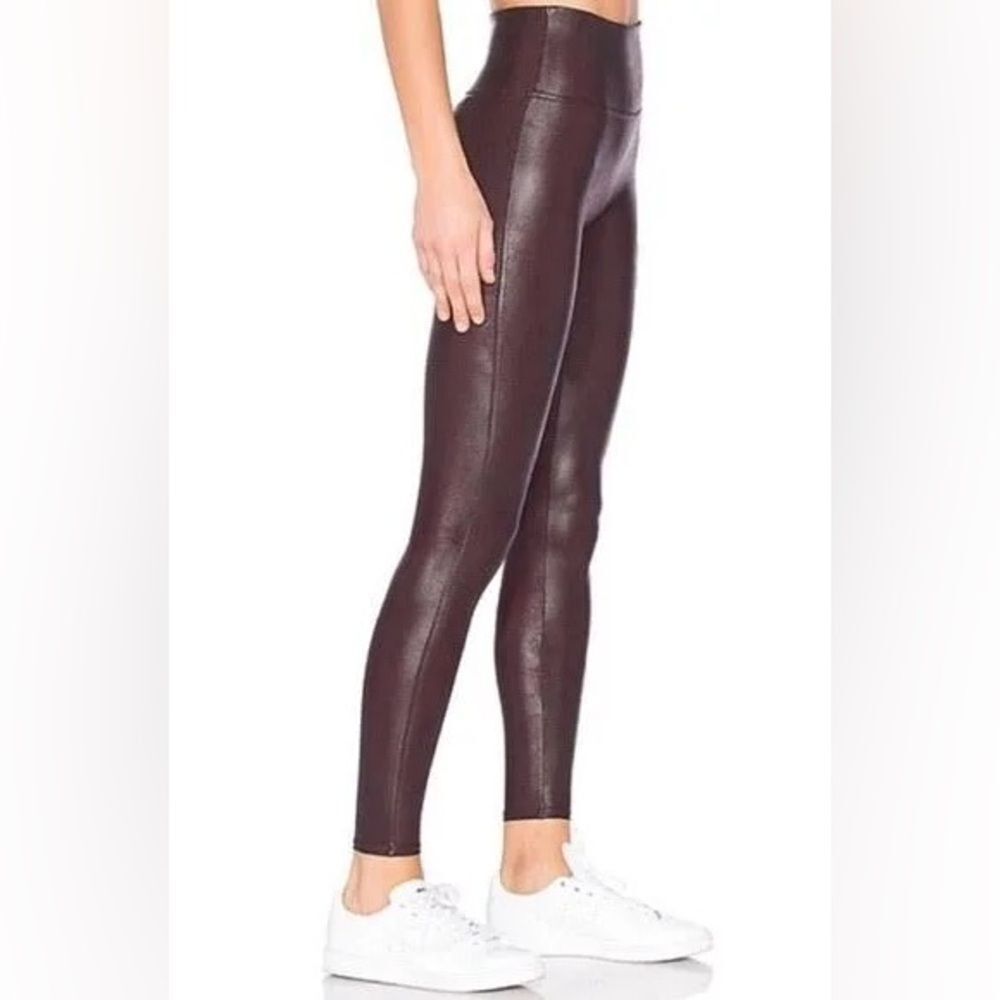 Spanx Faux Leather Leggings in Color Wine Size L NWOT